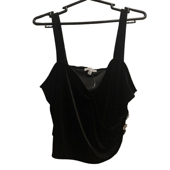 Rabbit‎ Rose Black Velvet Top - Picture 1 of 5